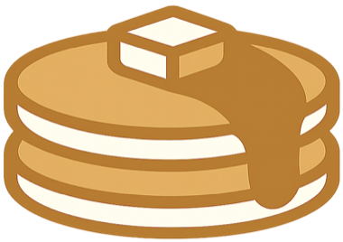 A stack of pancakes with butter and syrup